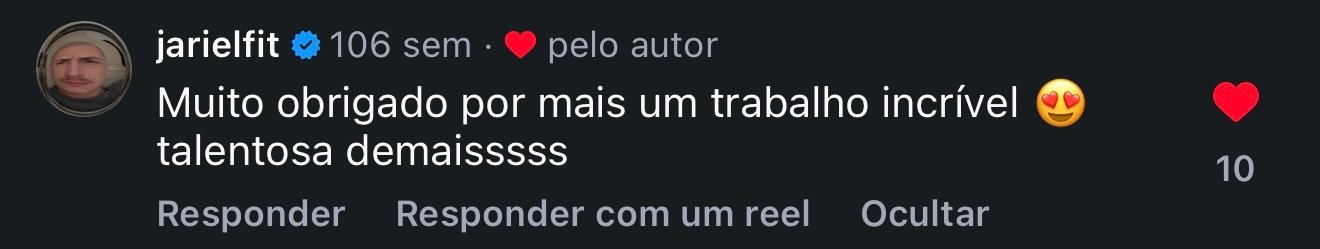 Comentário de cliente: Muito obrigado por mais um trabalho incrível, talentosa demais!